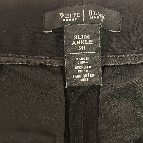 White House Black Market Black Slim Ankle Dress Pants Women’s Size 2 Regular - Picture 8 of 8